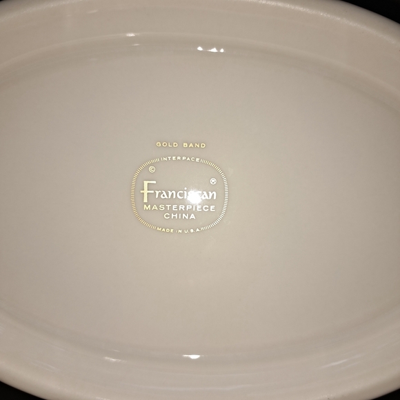 Franciscan Gold Band 301 Serving Bowl Oval 9.5x7x3 - Picture 4 of 4